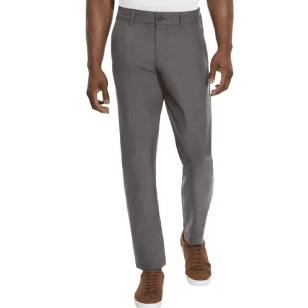 NEW Marc New York Mens 32x34 Commuter Slim-Fit Pants Gray Four-Way Stretch
